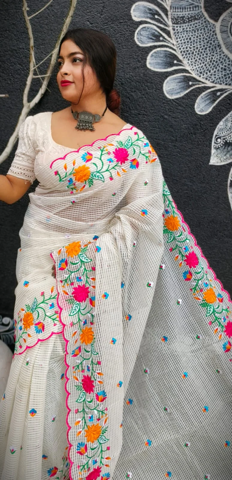 Pure reshom kota Embroidery work Collection 7