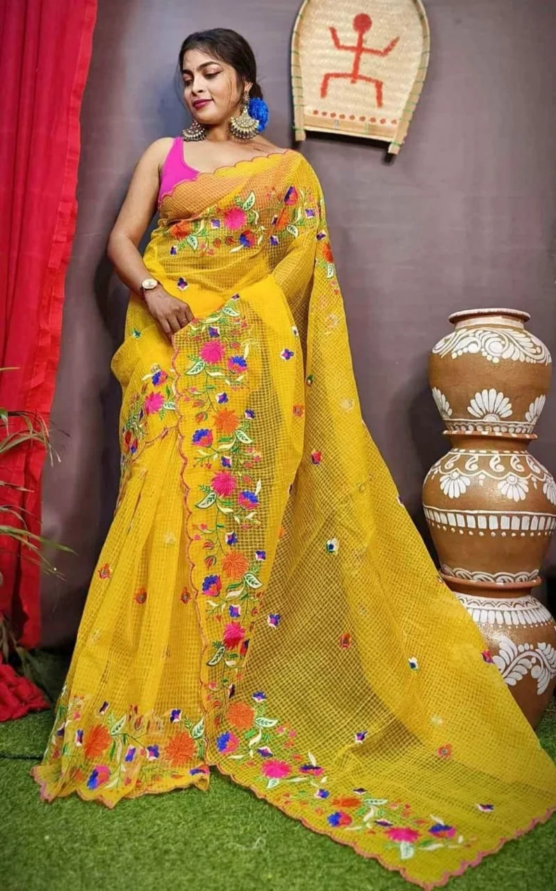 Pure reshom kota Embroidery work Collection 5
