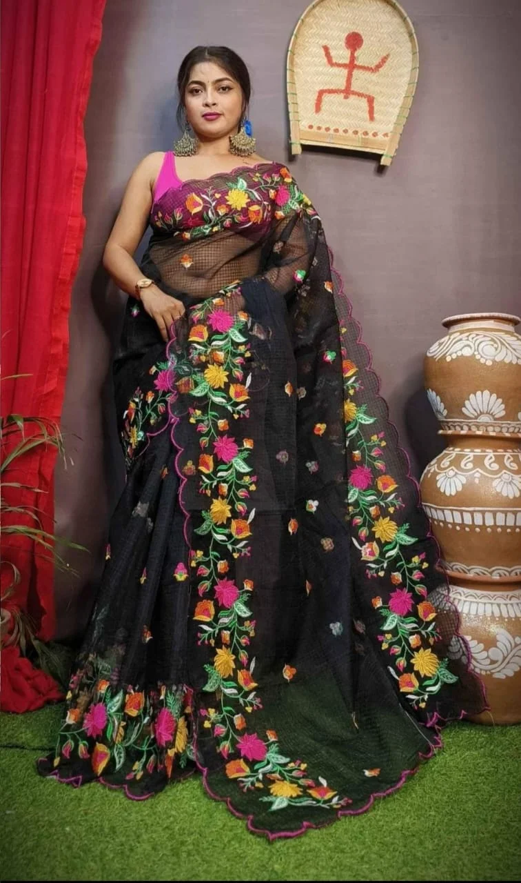 Pure reshom kota Embroidery work Collection 6