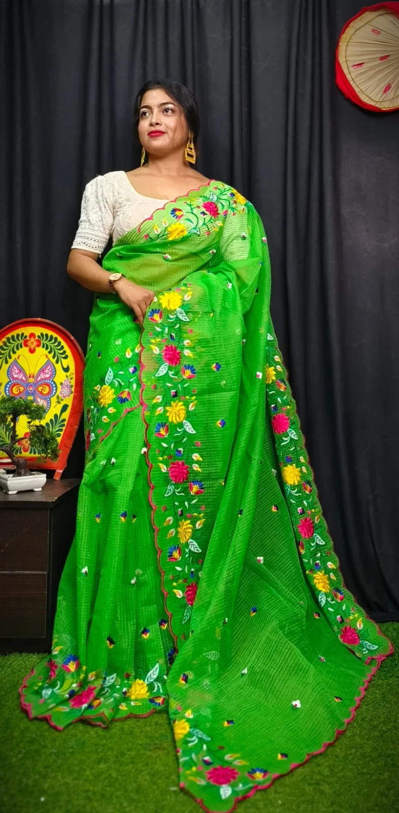 Pure reshom kota Embroidery work Collection 3