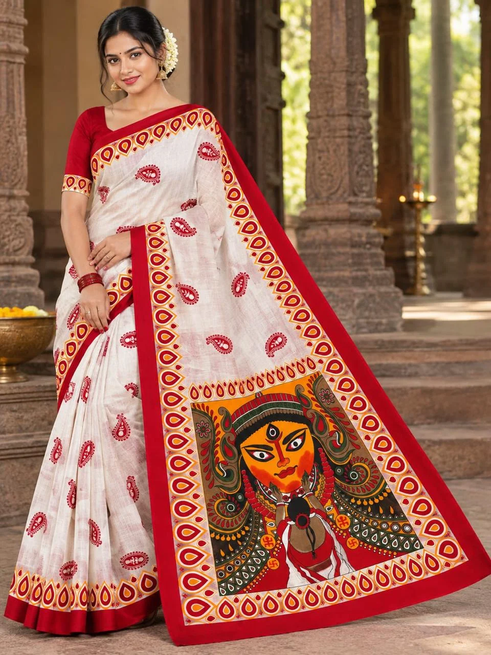 Premium Cotton Print Saree