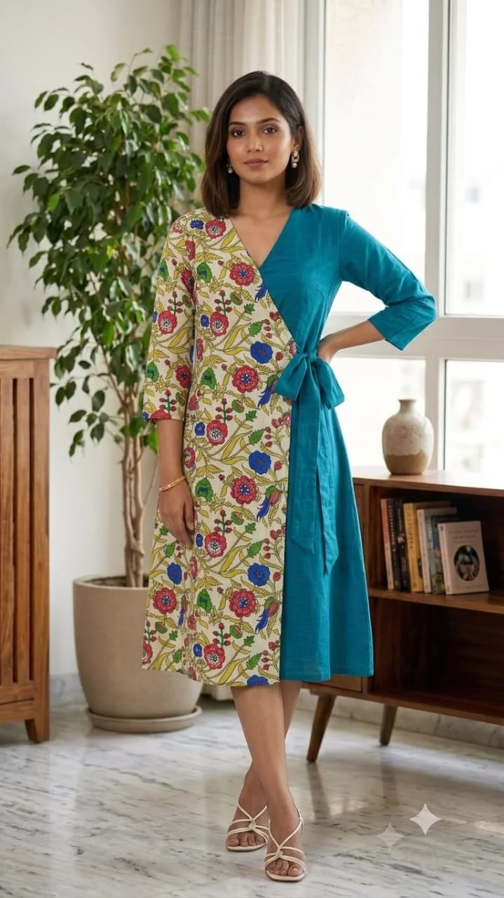 Pure cotton with kalamkari printed designer dress