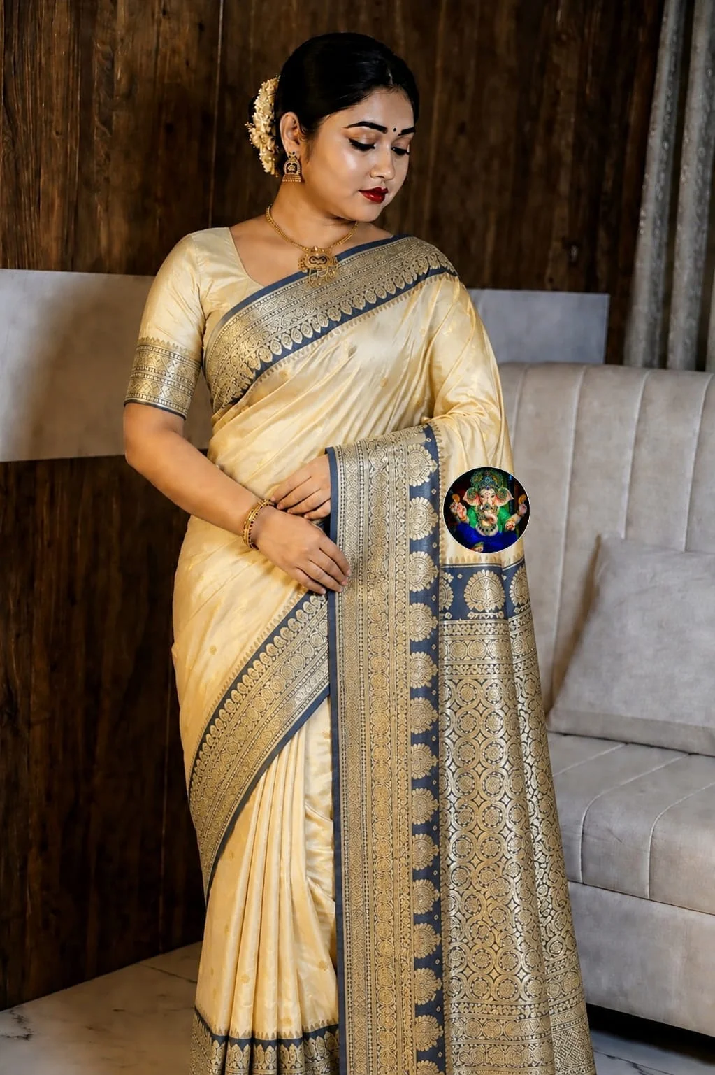 SOFT KATAN SILK WITH BLOUSE PIECE | ALL BODY BUTI WORK